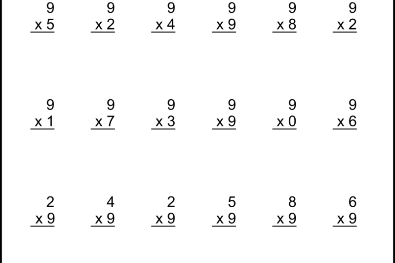 Free Printable One Digit Multiplication Worksheets