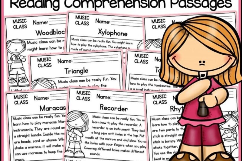 Reading Comprehension Worksheets For Muscical Education