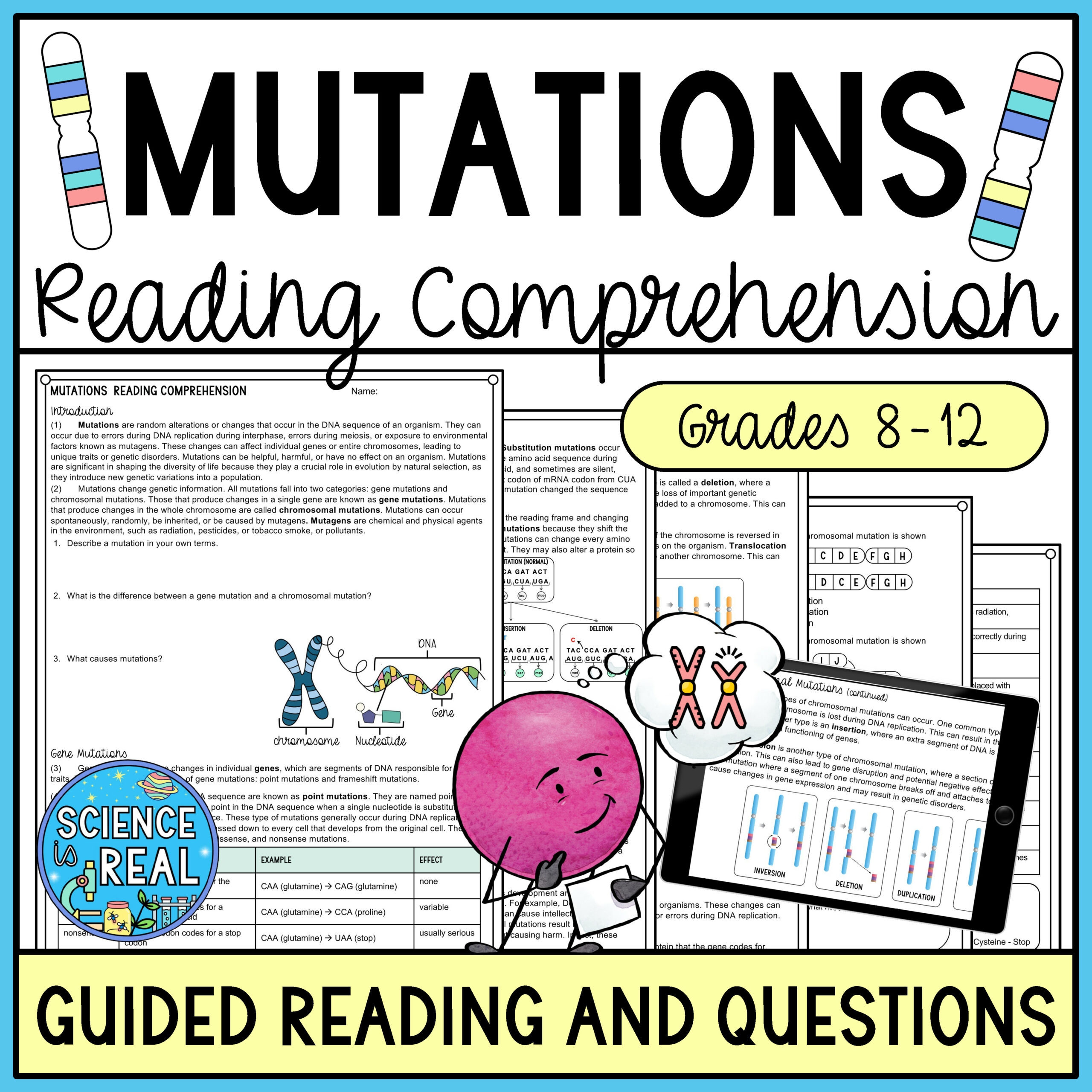 Mutations Reading Comprehension Worksheets Classful Mutations Reading Comprehension Worksheets Classful