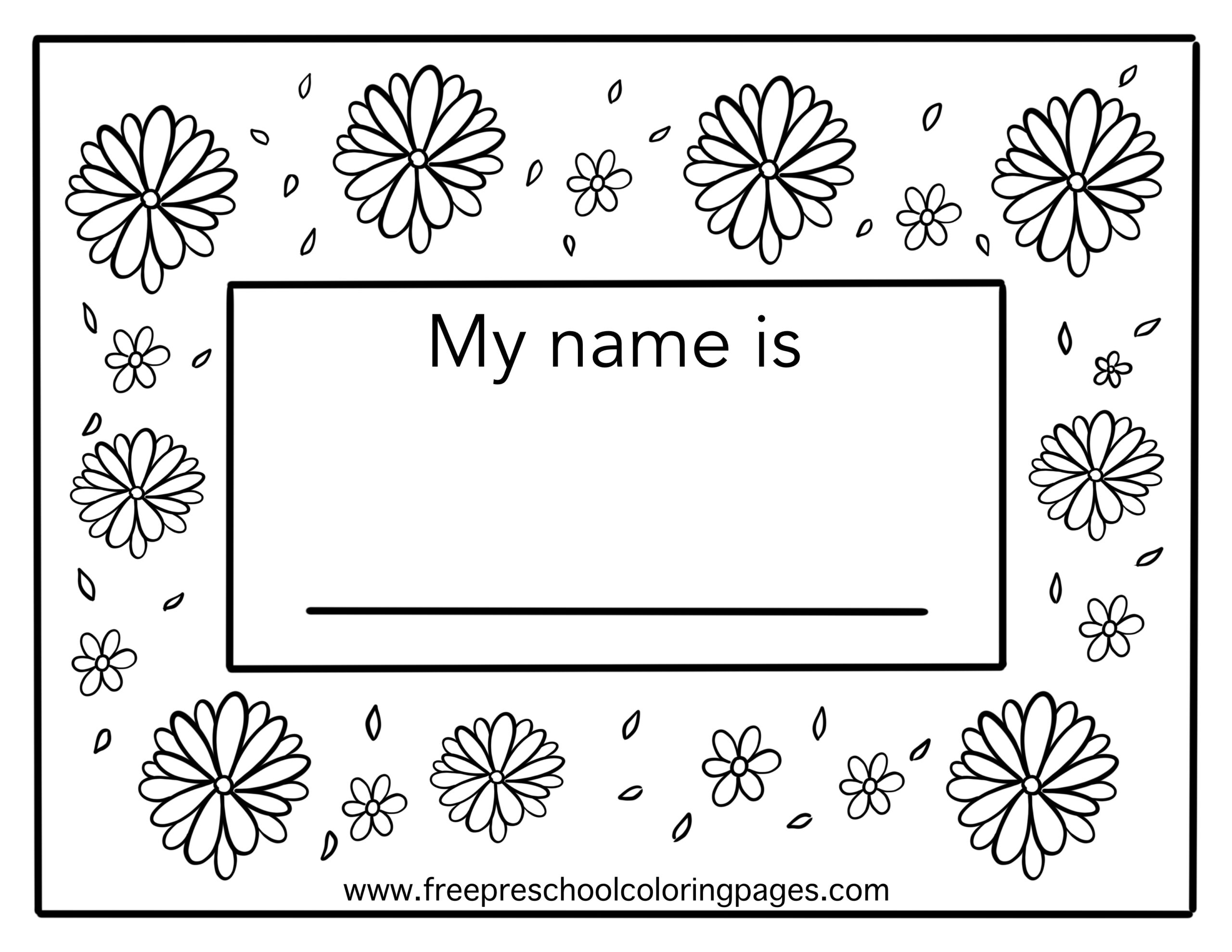 Name Coloring Pages Free Preschool Printable