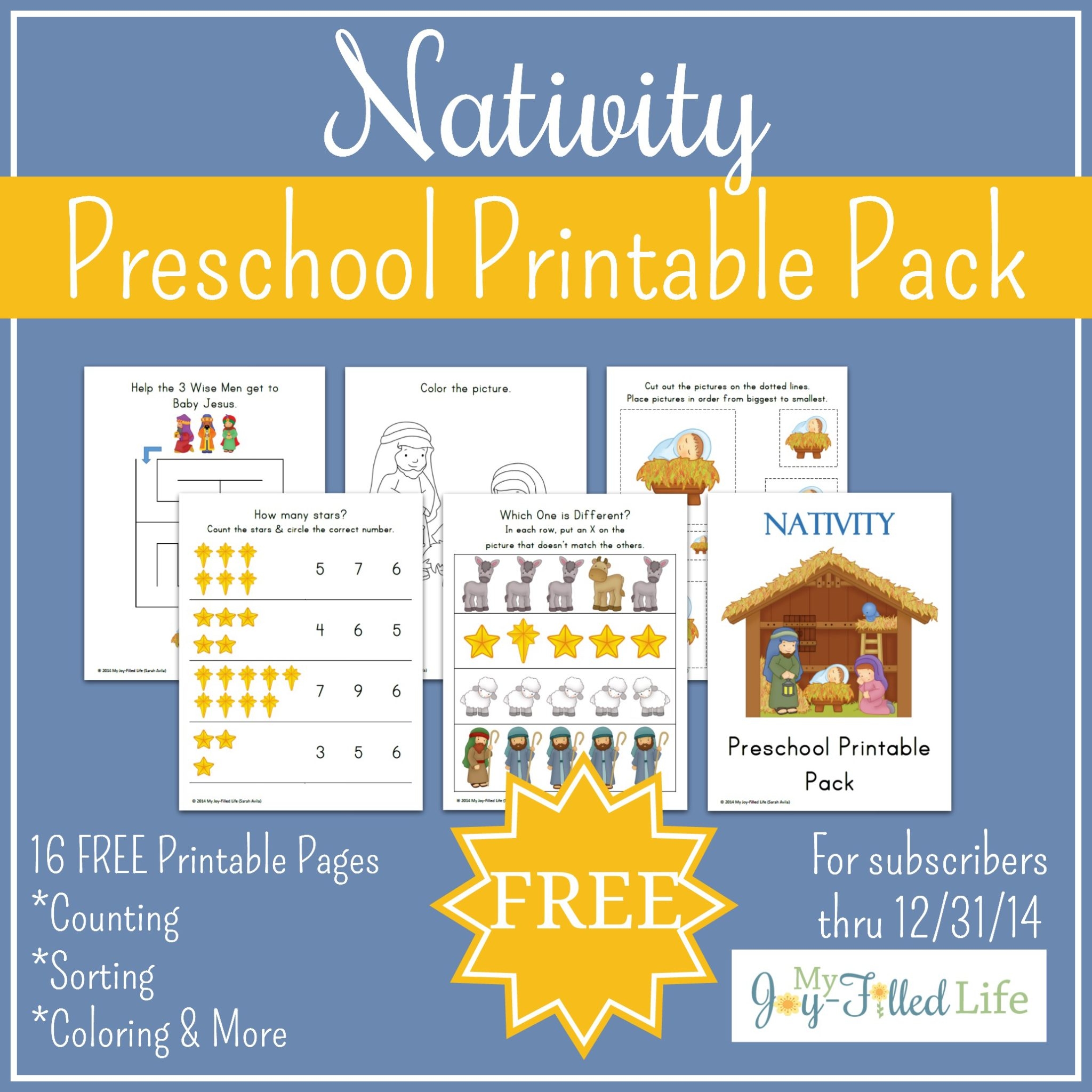 Nativity Preschool Pack My Joy Filled Life