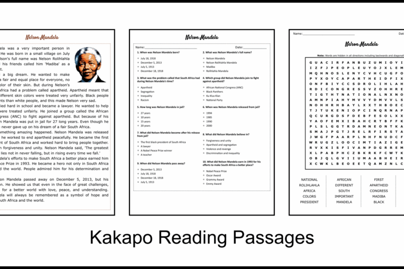 Nelson Mandela Reading Comprehension Worksheet Pdf