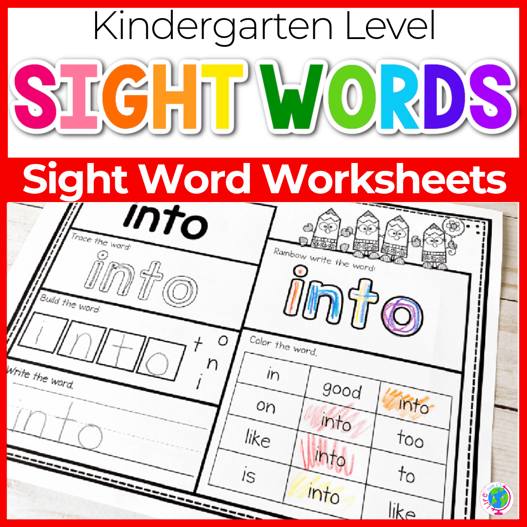 Kindergarten Worksheets Free Sight Words