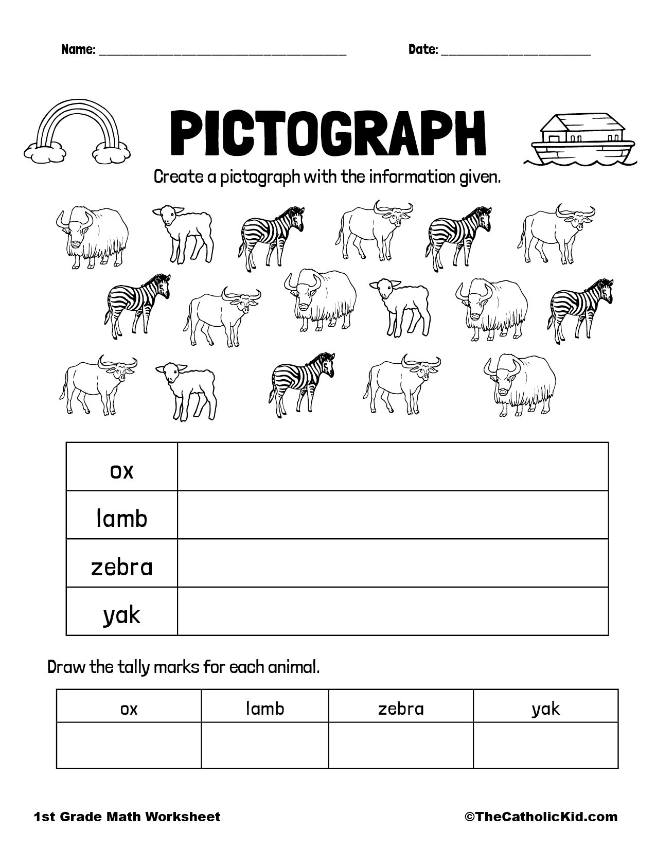 Noah s Ark Pictograph Worksheet TheCatholicKid