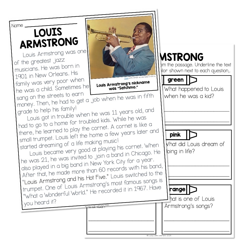 Jazz Reading Comprehension Worksheet