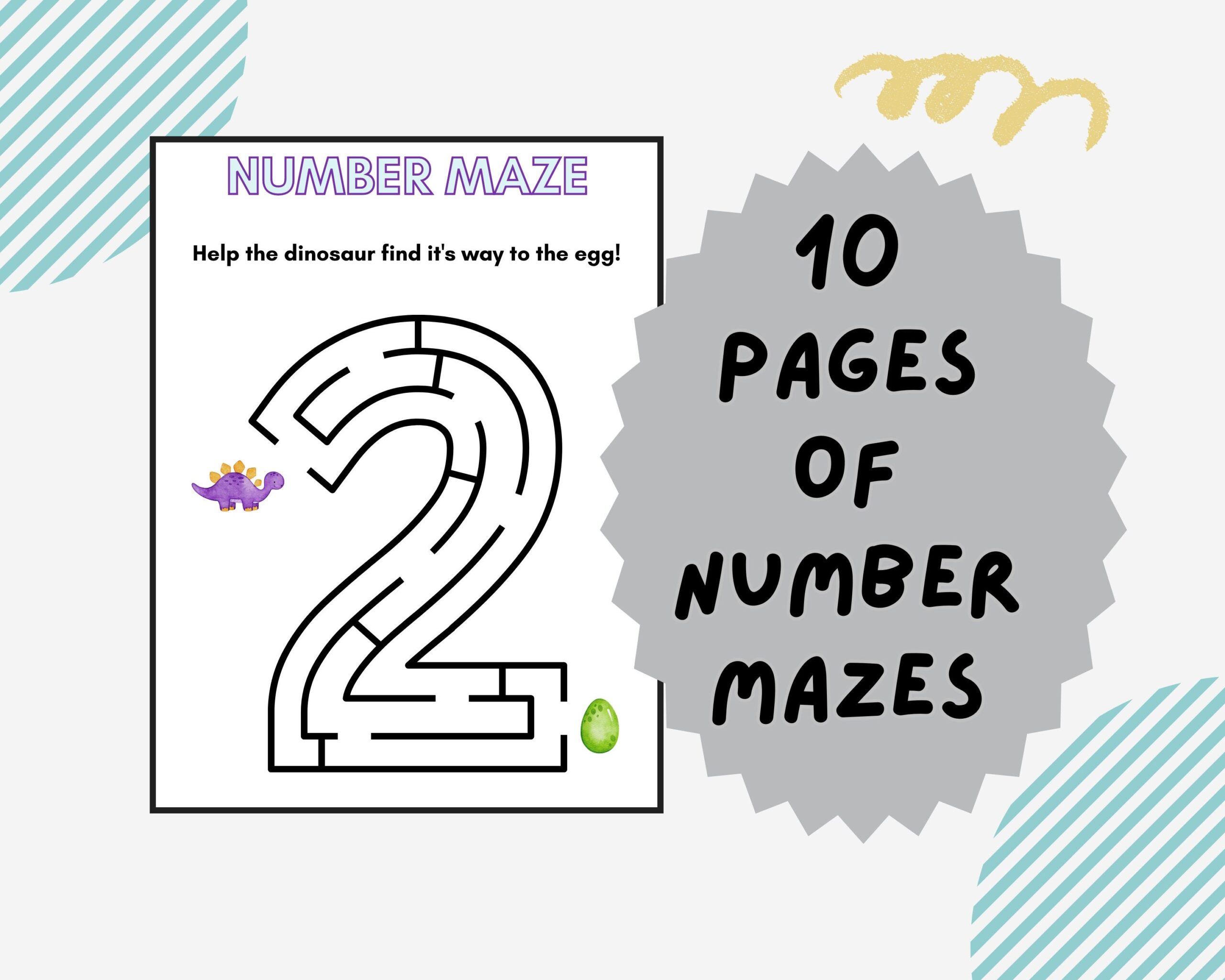 Number Maze Worksheets For Kindergarten