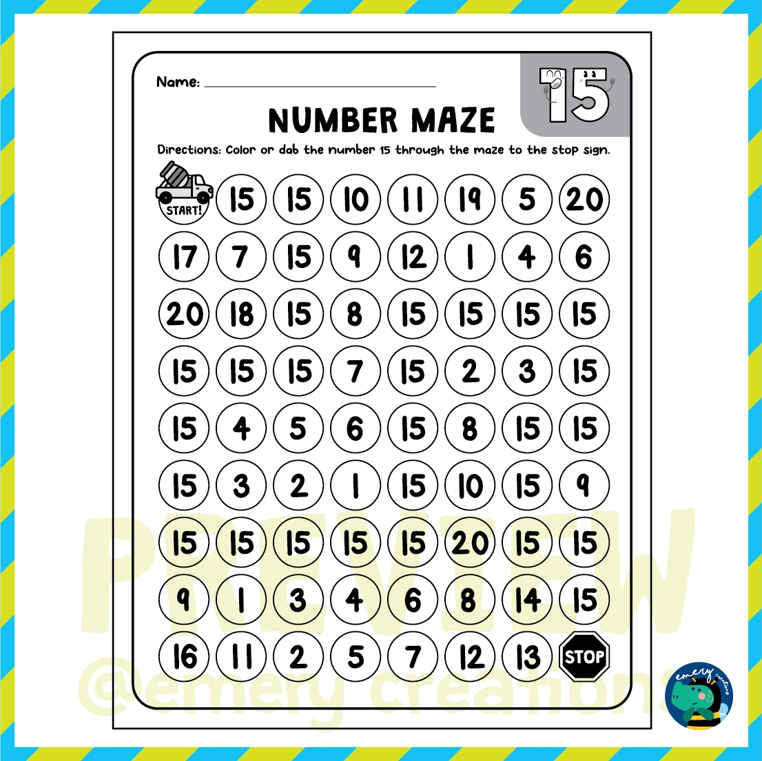 Number Mazes 1 20 Dot The Number Mazes Worksheets