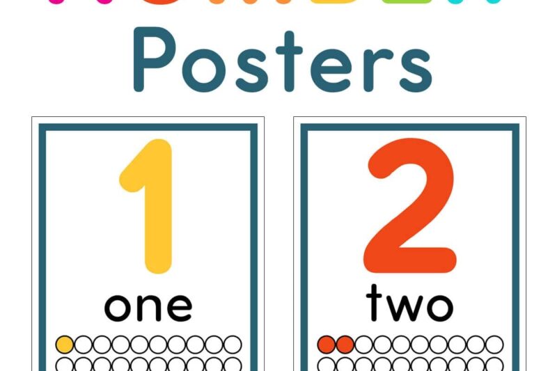 Preschool Number Poster Printable