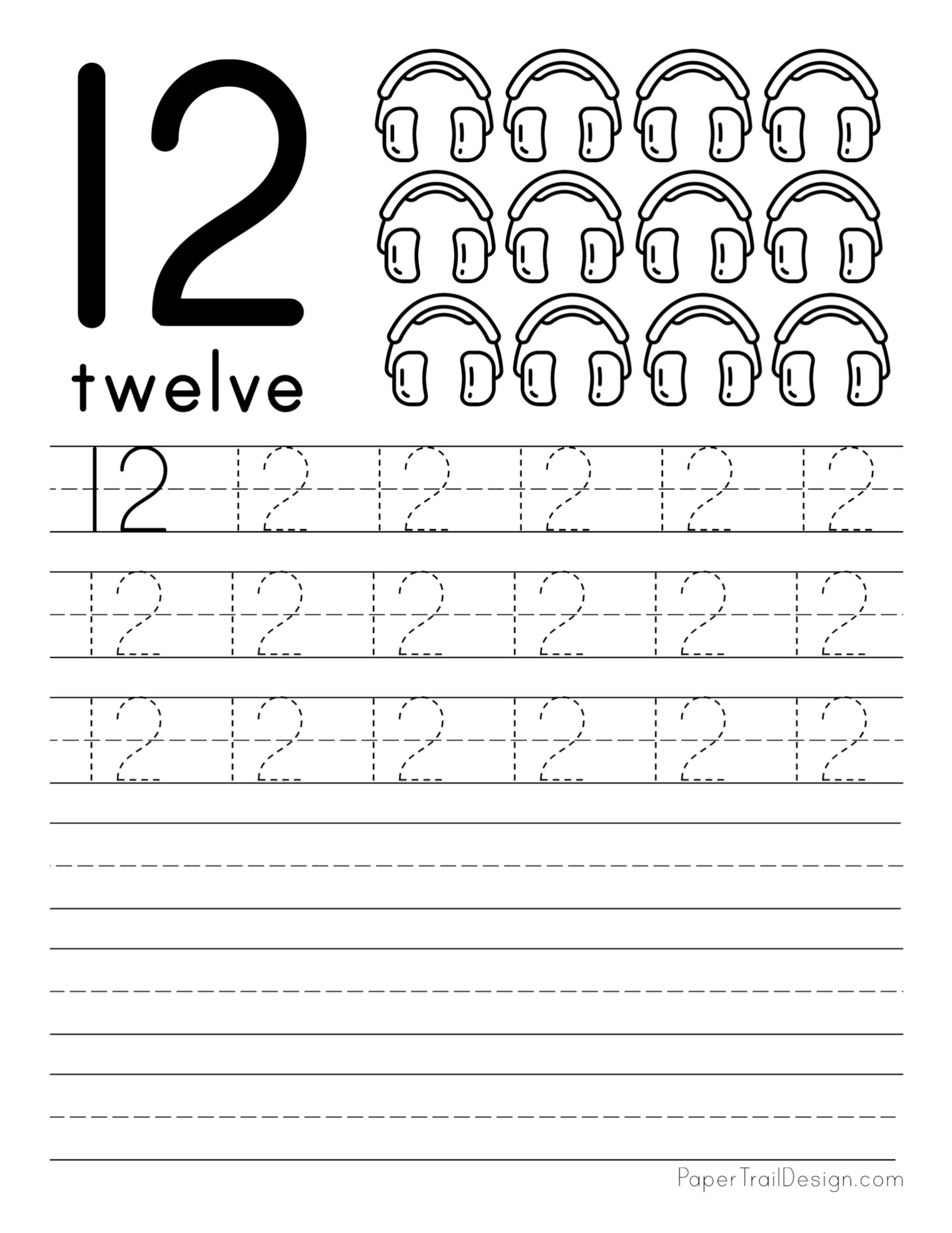 Free Printable Number 12 Worksheets Free Printable Number 12 Worksheets