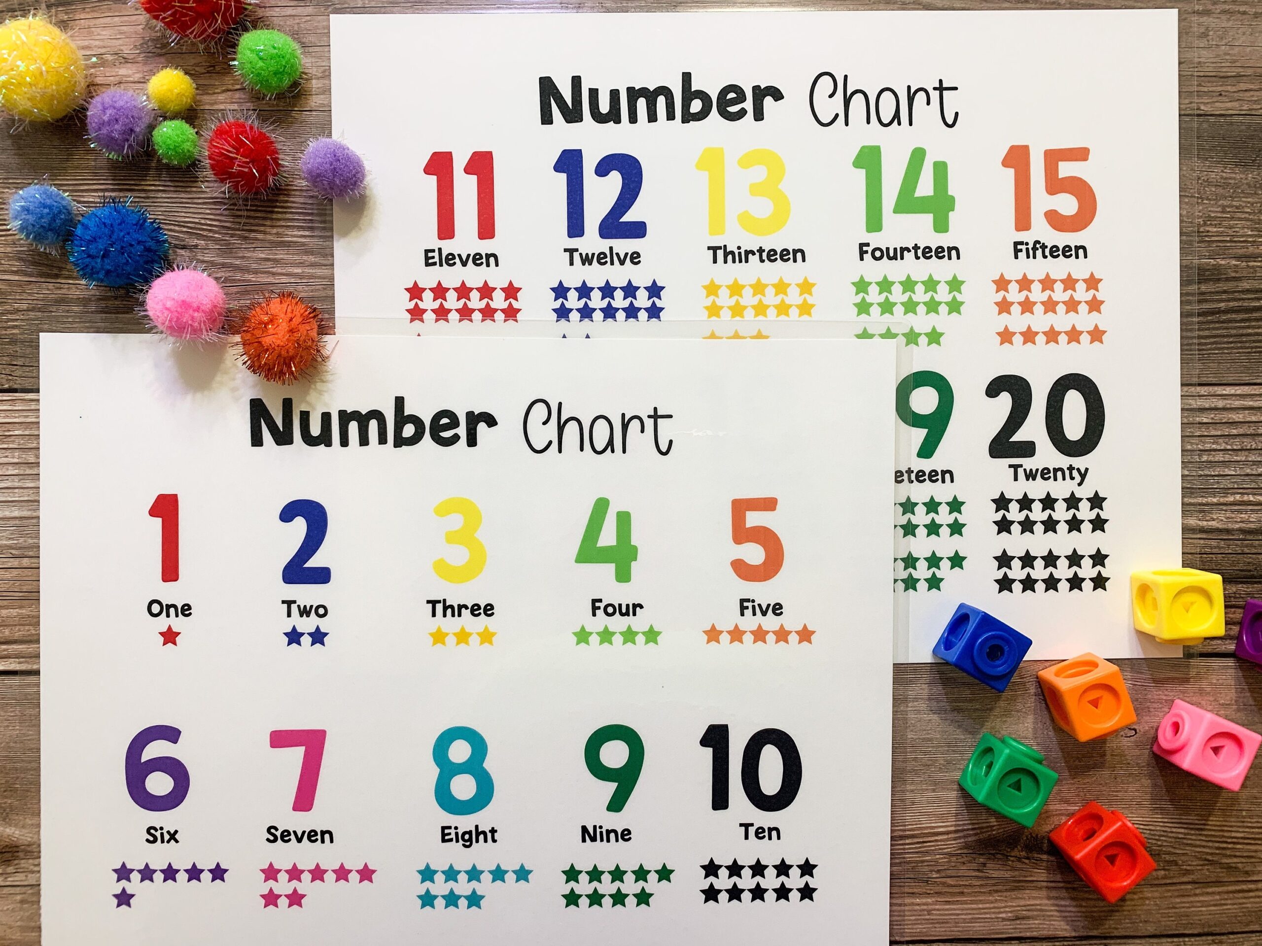 Numbers Printable Number Chart Numbers 1 20 Classroom Decor 