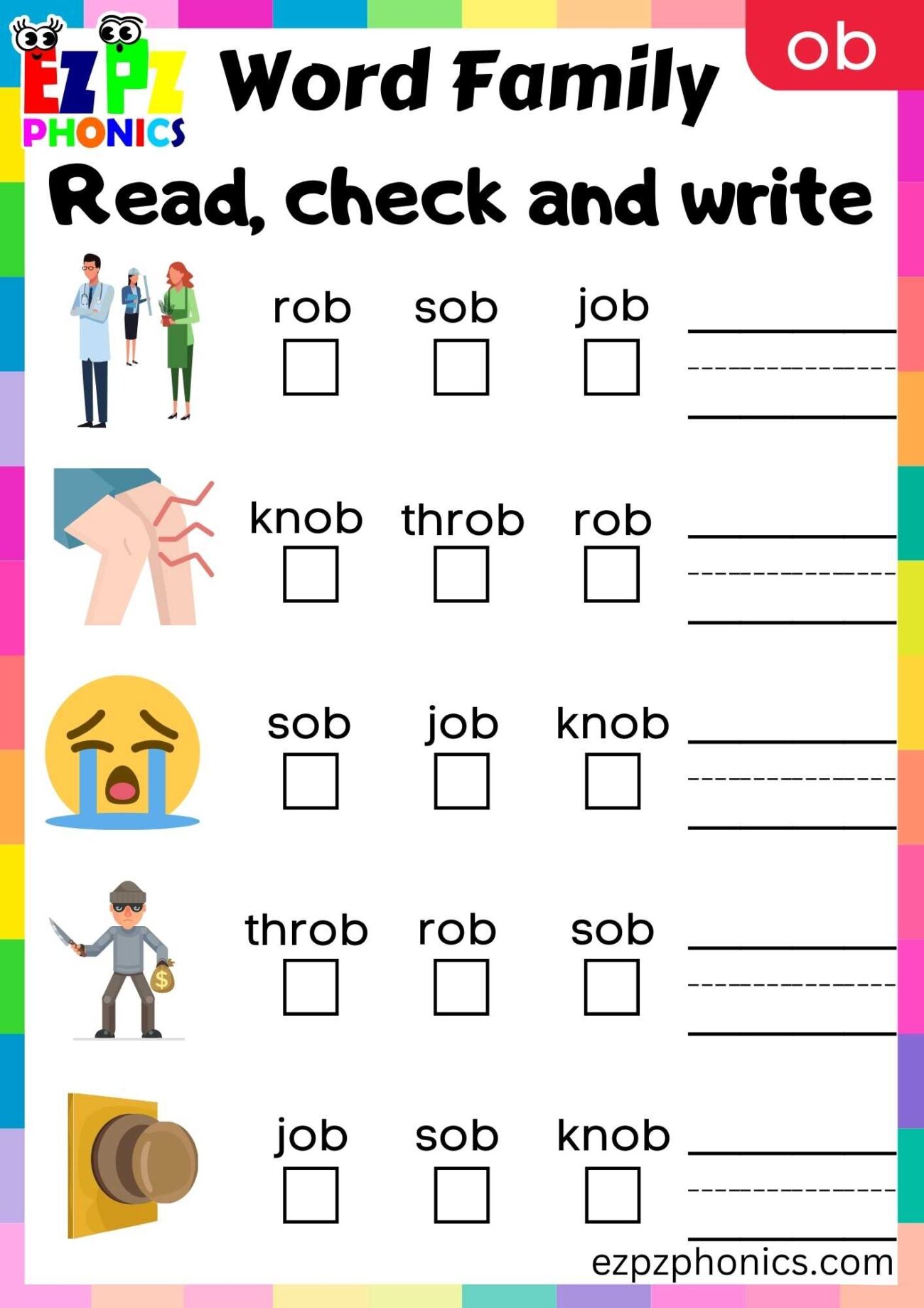 Ob Word Family Ezpzphonics