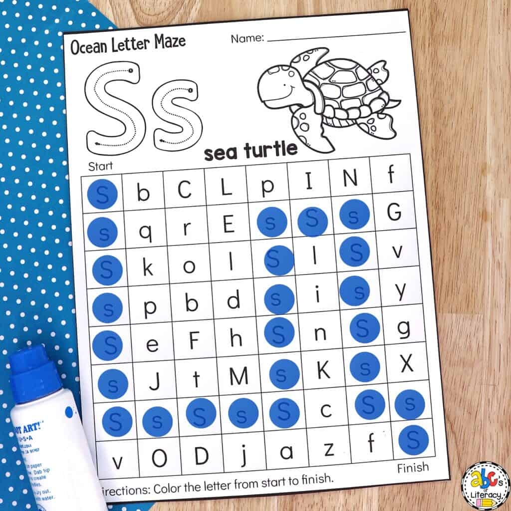 Ocean Maze Worksheet