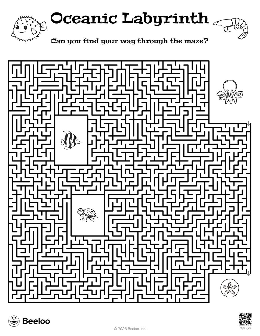 Ocean themed Mazes Beeloo Printable Crafts And Activities For Kids