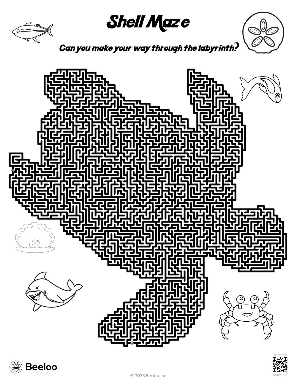 Ocean themed Mazes Beeloo Printable Crafts And Activities For Kids