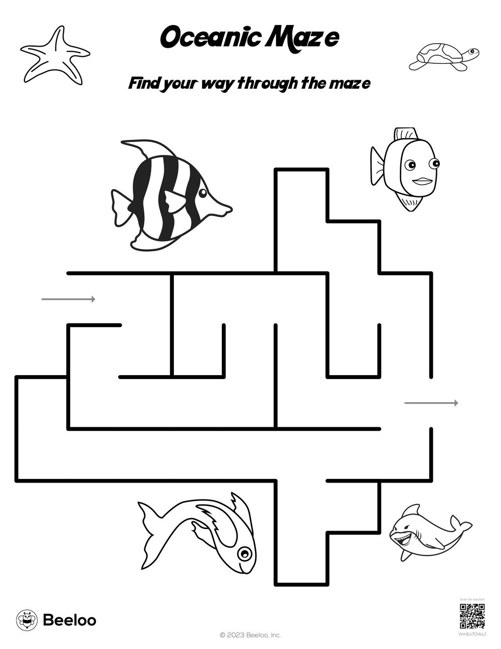 Oceanic Maze Beeloo Printable Crafts And Activities For Kids