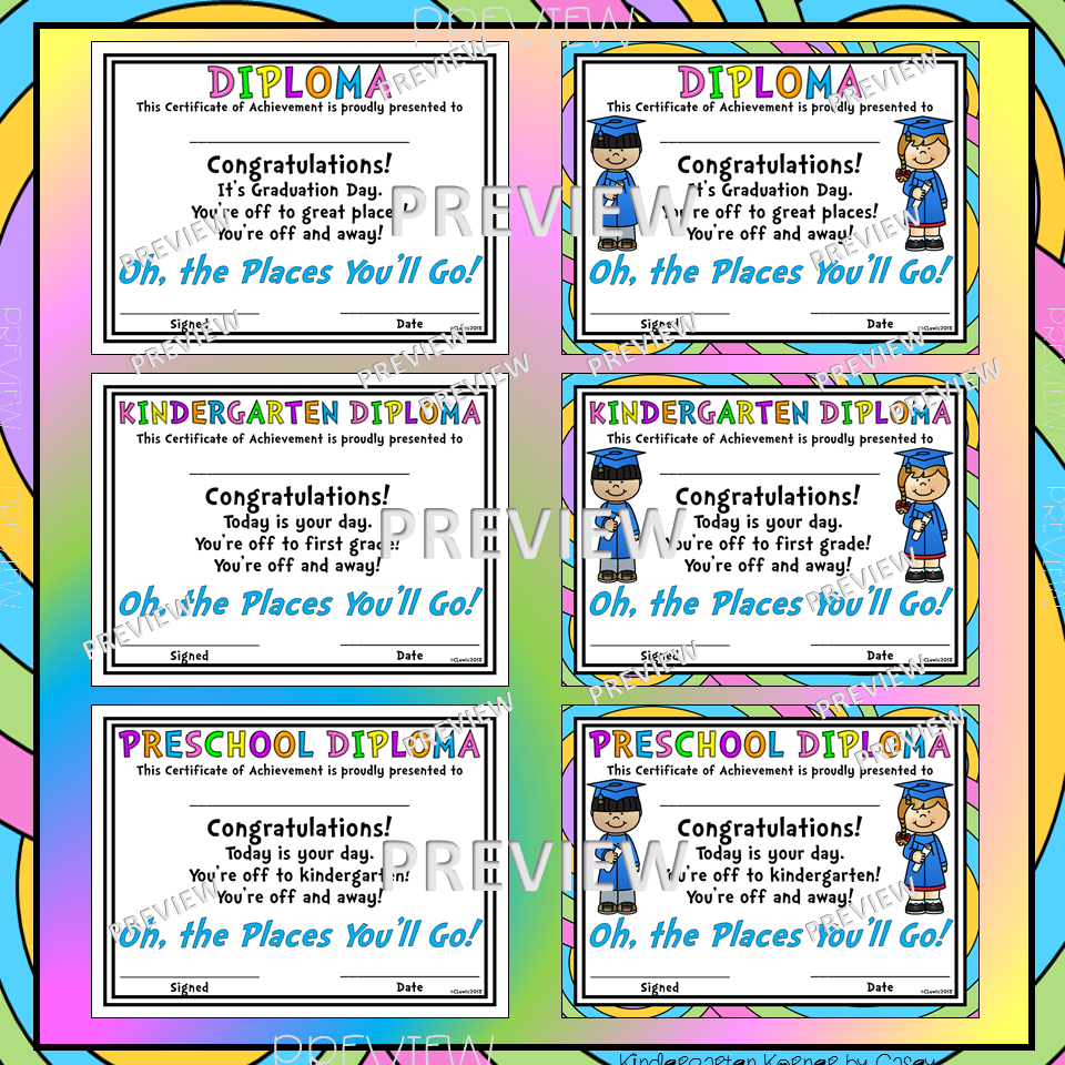 Oh The Place They ll Go Graduation BUNDLE Kindergarten