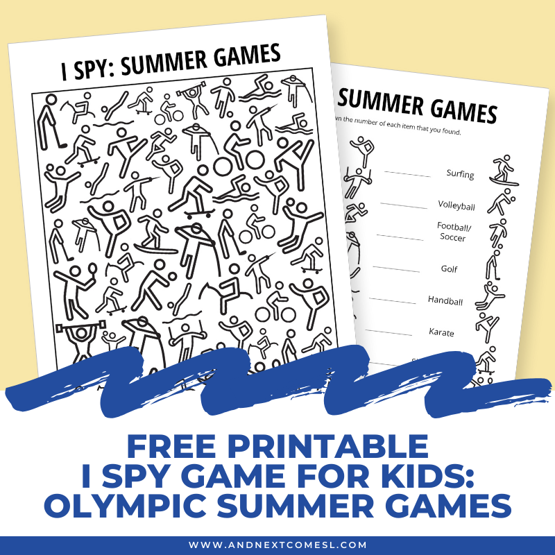 Olympic Summer Games Themed I Spy Game Free Printable For Kids And Next Comes L Hyperlexia Resources
