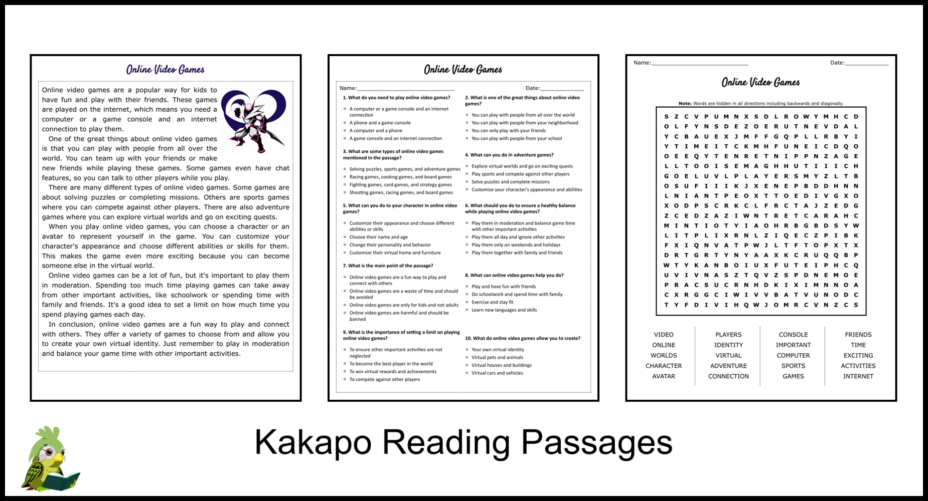 Game Sites For Reading Comprehension Worksheets