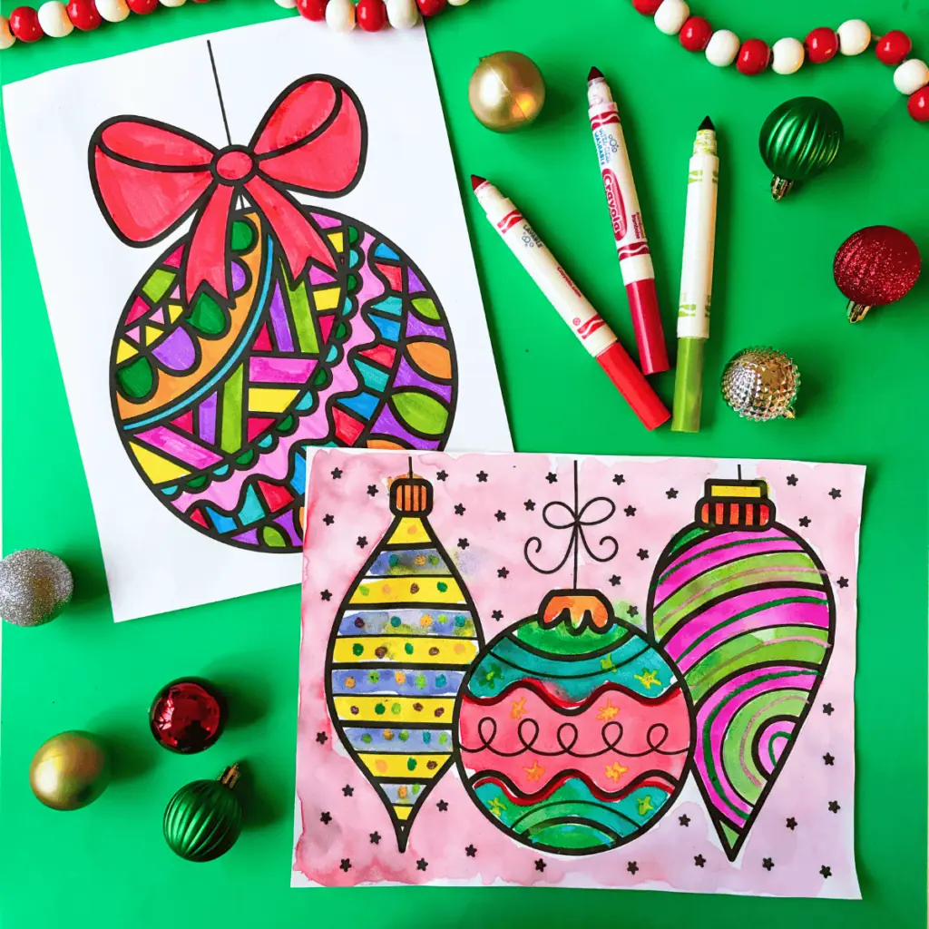Ornament Coloring Pages For Kids Preschool Christmas Activity Friends Art Lab