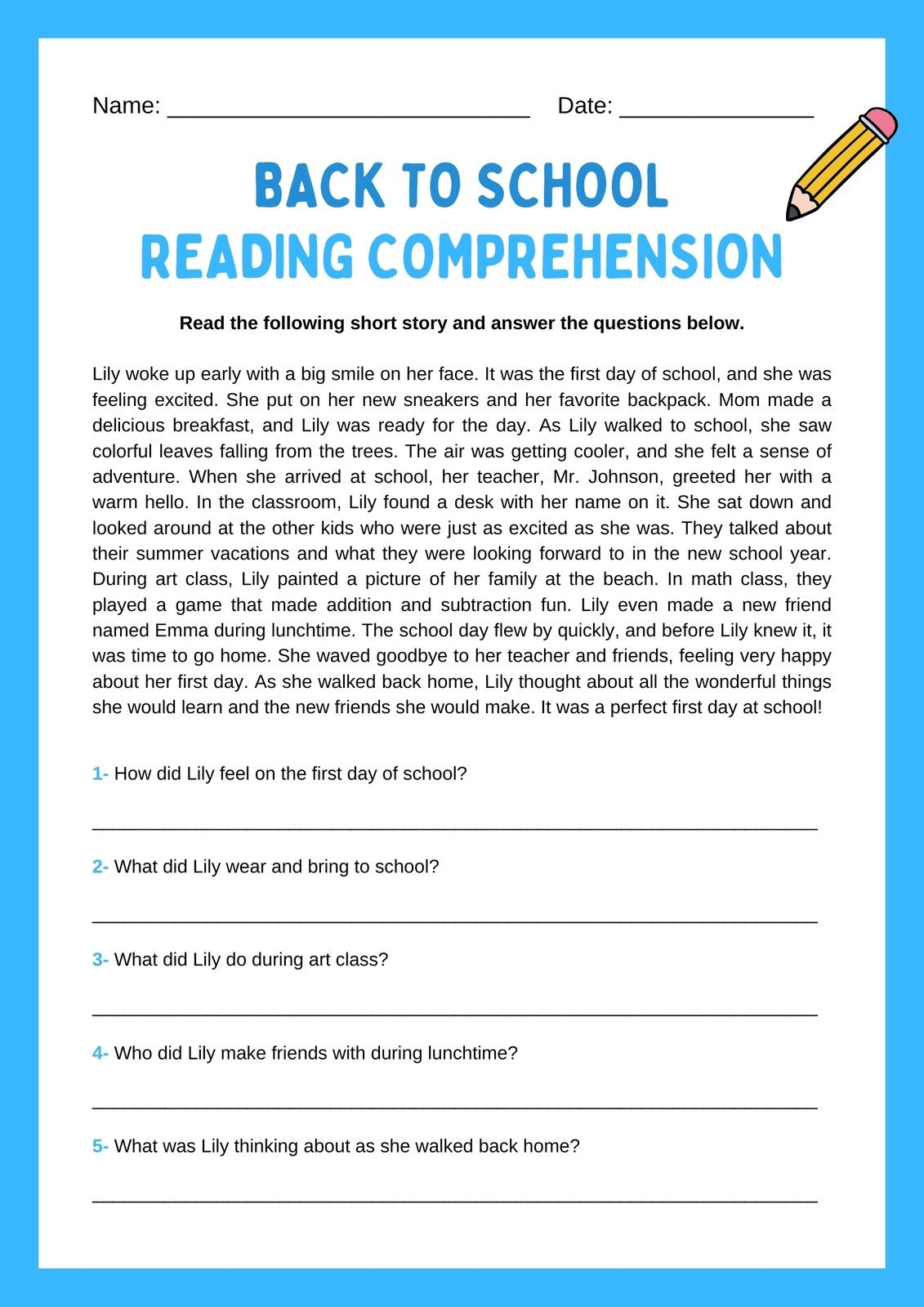 Page 3 Free Printable 2nd Grade Reading Worksheet Templates Canva