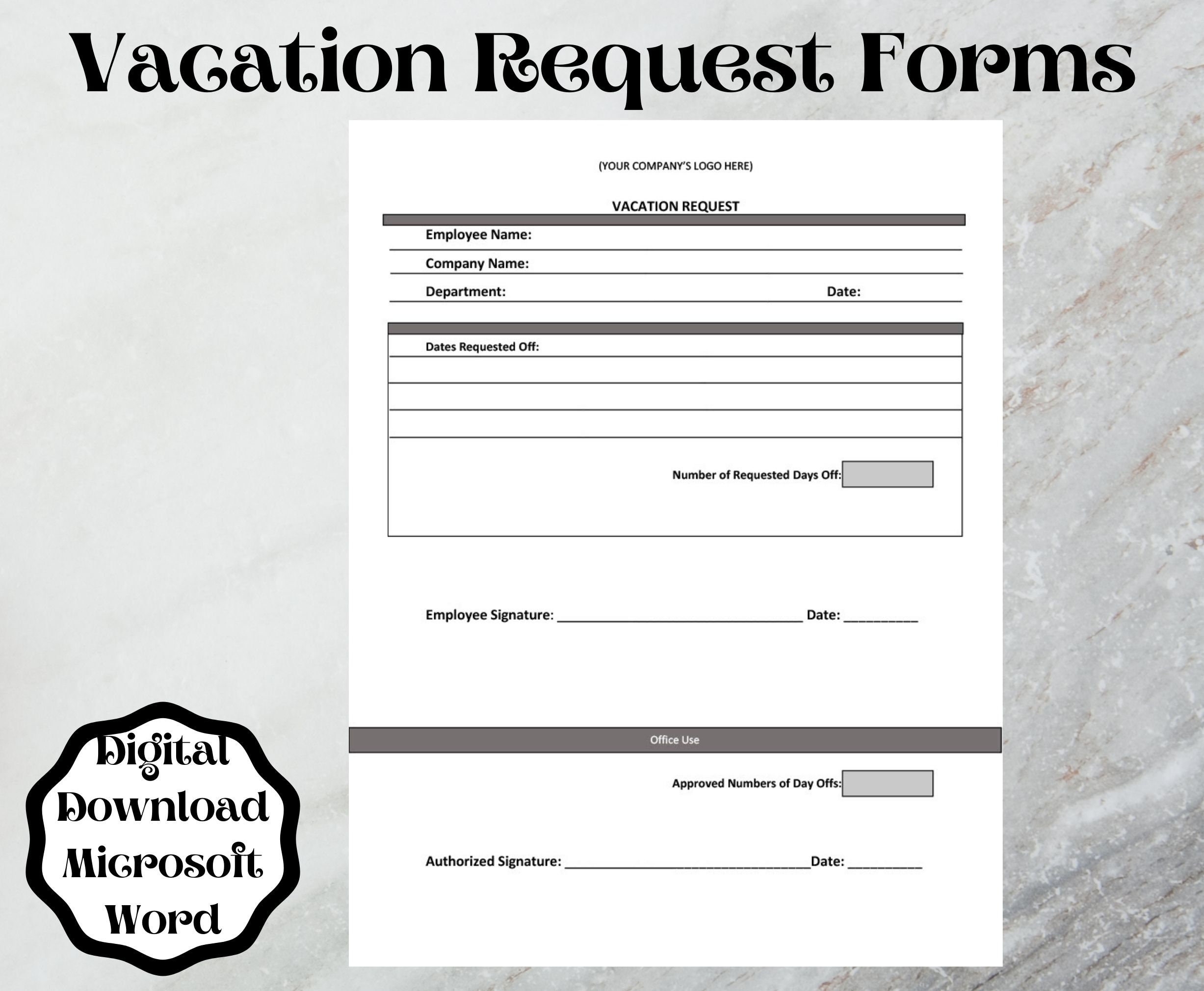 Parent Vacation Request Form Etsy