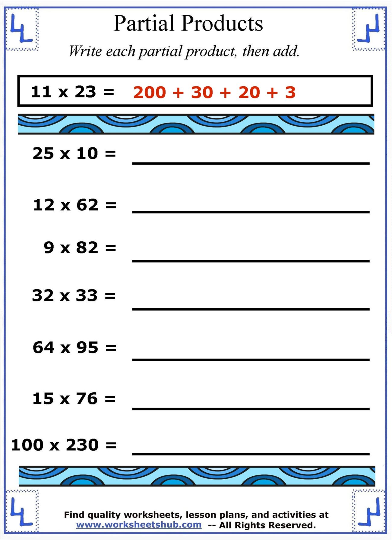 Partial Products Multiplication Strategies