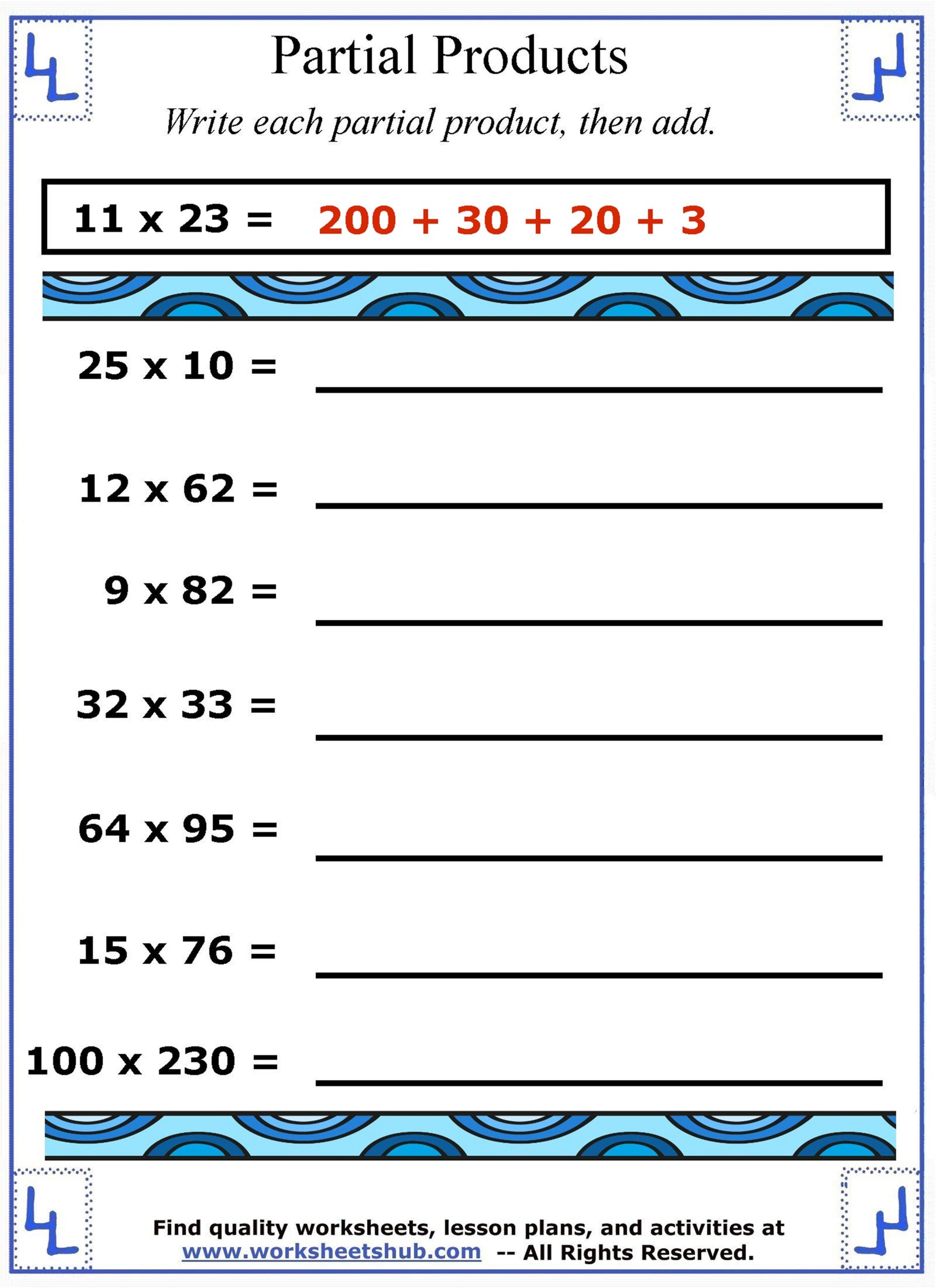 Partial Products Multiplication Strategies