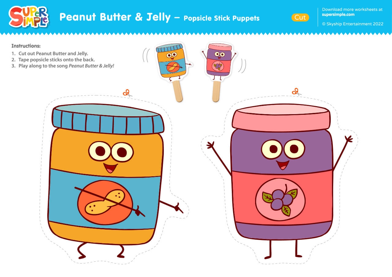 Peanut Butter U0026 Jelly Popsicle Stick Puppets Super Simple Peanut Butter U0026 Jelly Popsicle Stick Puppets Super Simple