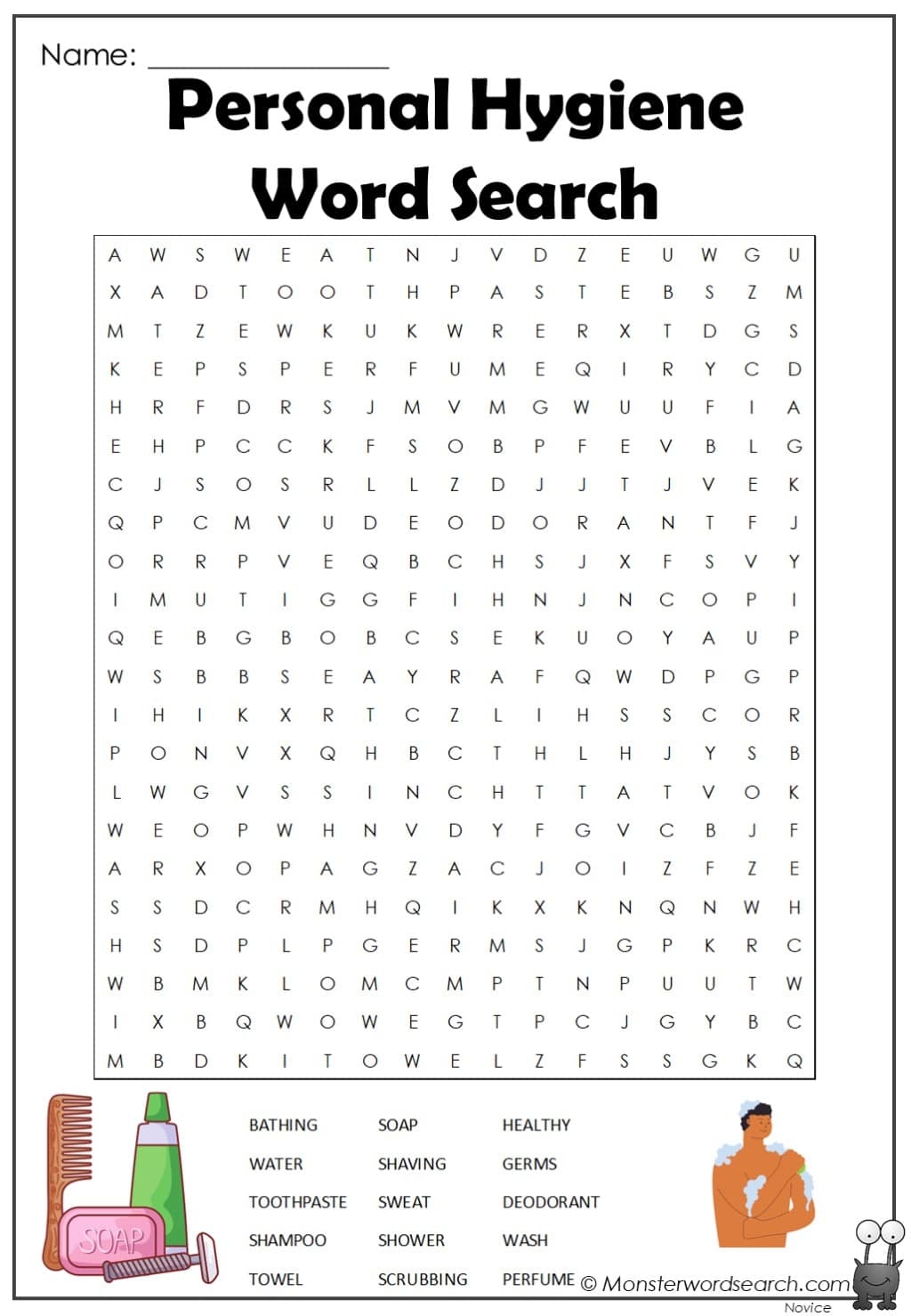 Free Printable Personal Hygiene Worksheet