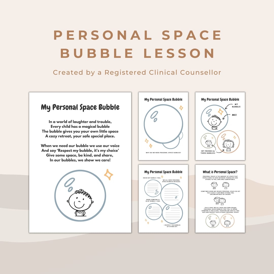 Personal Space Bubble Worksheets And Education For Teachers And Mental Health Practitioners Teaching Boundaries To Children In Schools Etsy