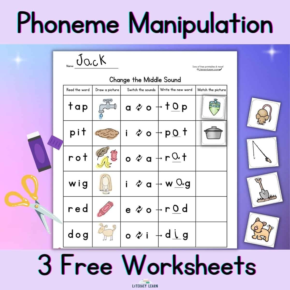 Phoneme Manipulation 3 Free Worksheets Literacy Learn