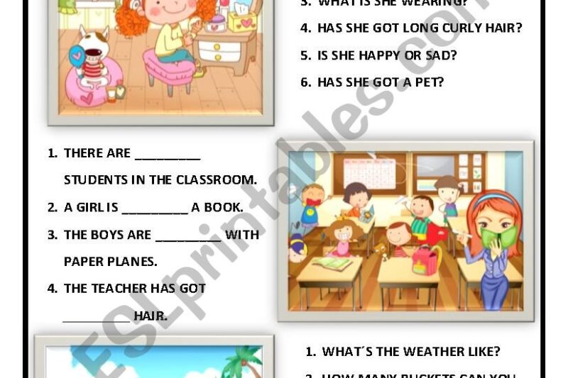Printable Picture Description Activity Preschool