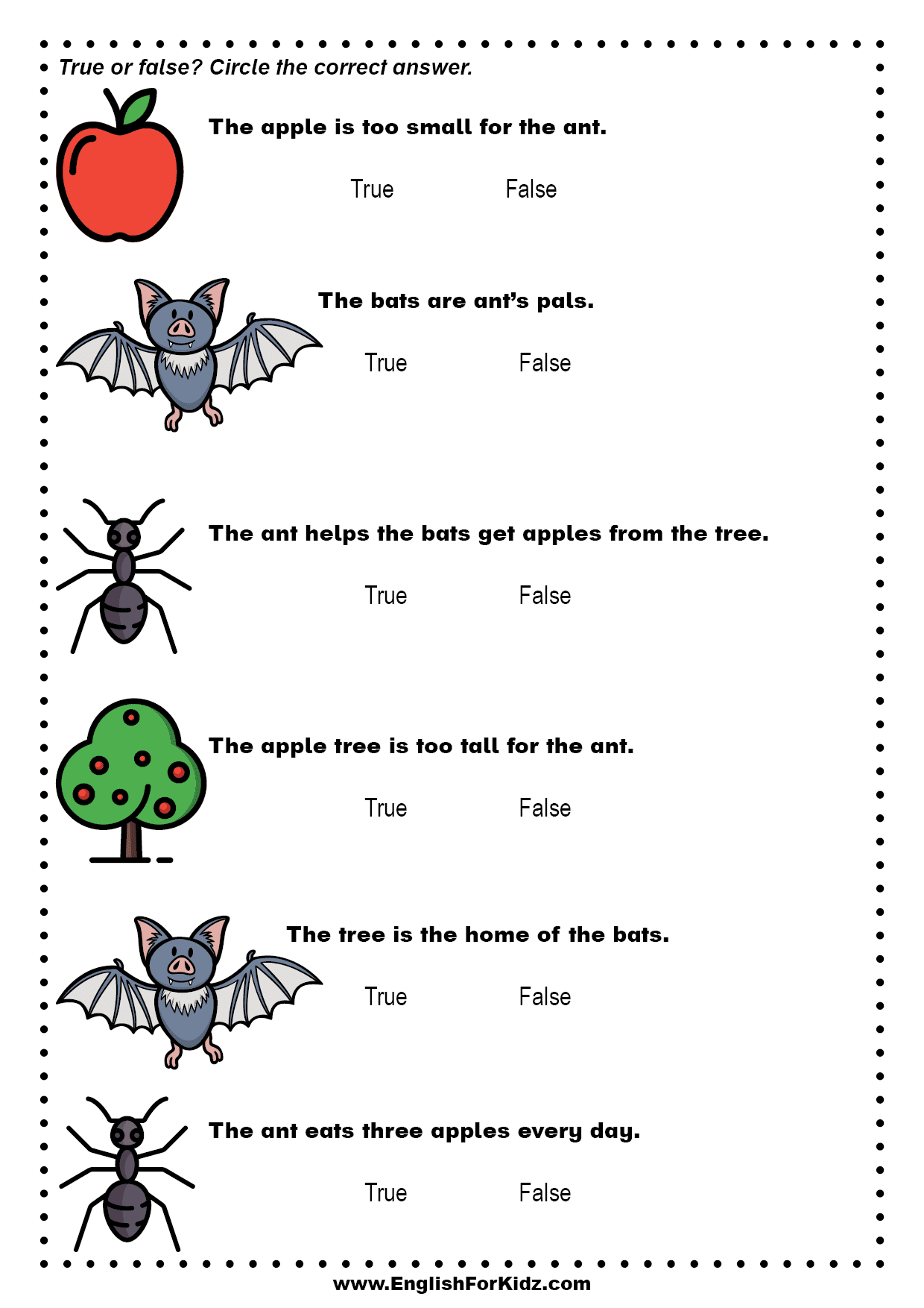 Reading Comprehension Worksheets Kindergarten