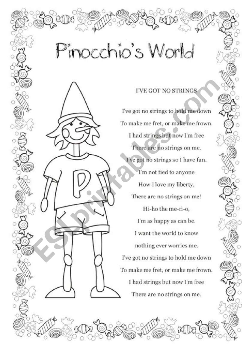 PINOCCHIO 1 3 ESL Worksheet By Robirimini