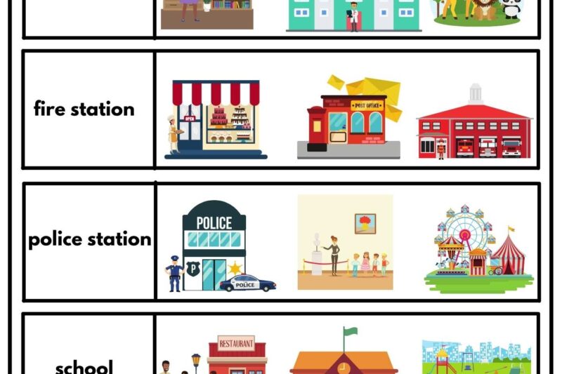 Places In Town Free Printable Worksheets