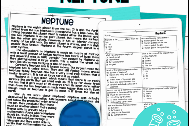 Neptune Reading Comprehension Worksheet