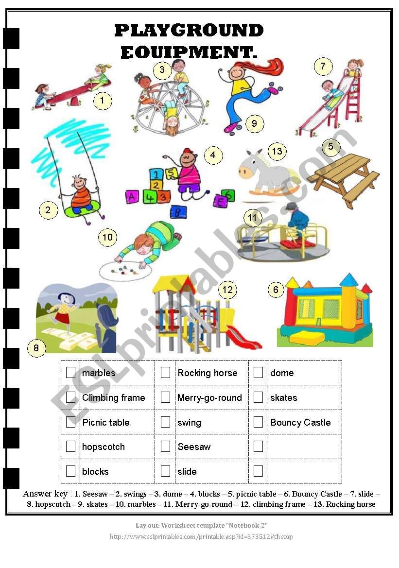 Free Printable Playground Safety Worksheets