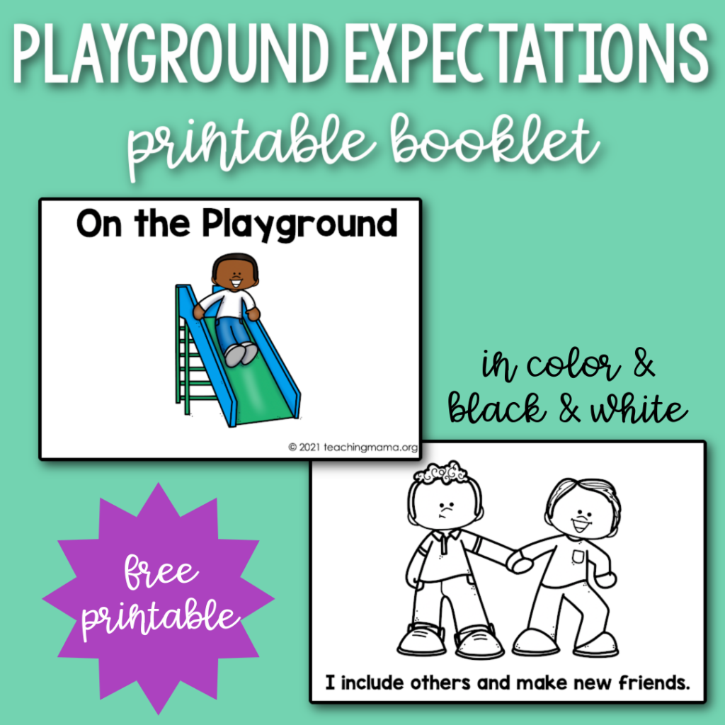 Playground Expectations Printable Booklet Teaching Mama Playground Expectations Printable Booklet Teaching Mama