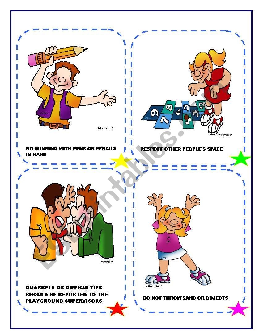 PLAYGROUND RULES ESL Worksheet By GIOVANNI