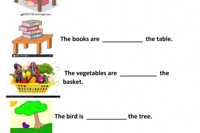 Positional Words Worksheet For Kindergarten