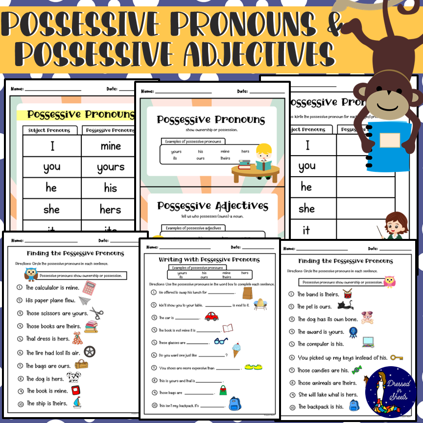 Possessive Pronouns And Possessive Adjectives Made By Teachers Possessive Pronouns And Possessive Adjectives Made By Teachers