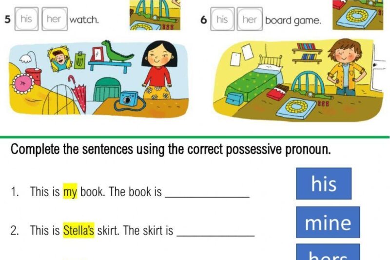 Possessive Pronouns Free Printable Worksheets