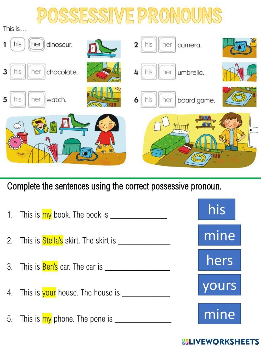 Possessive Pronouns Online Exercise For Grade 3 Live Worksheets Worksheets Library