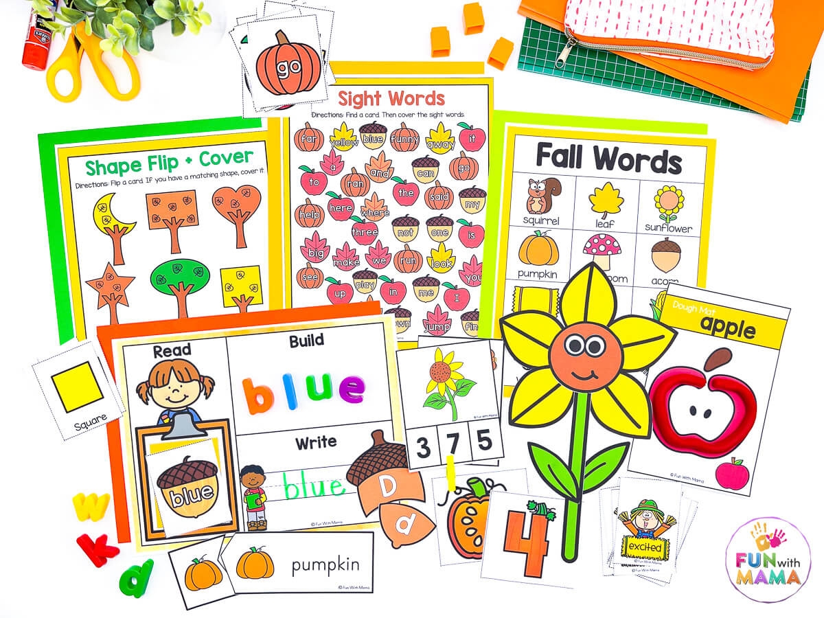 Printable Fall Lower Preschool Activities