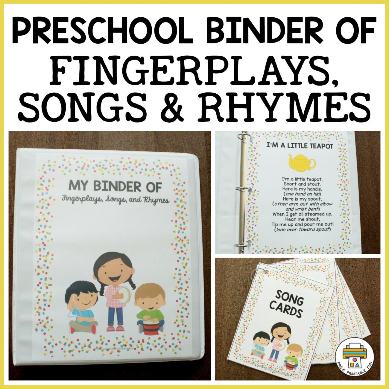 Preschool Fingerplays Songs U0026 Rhymes Binder