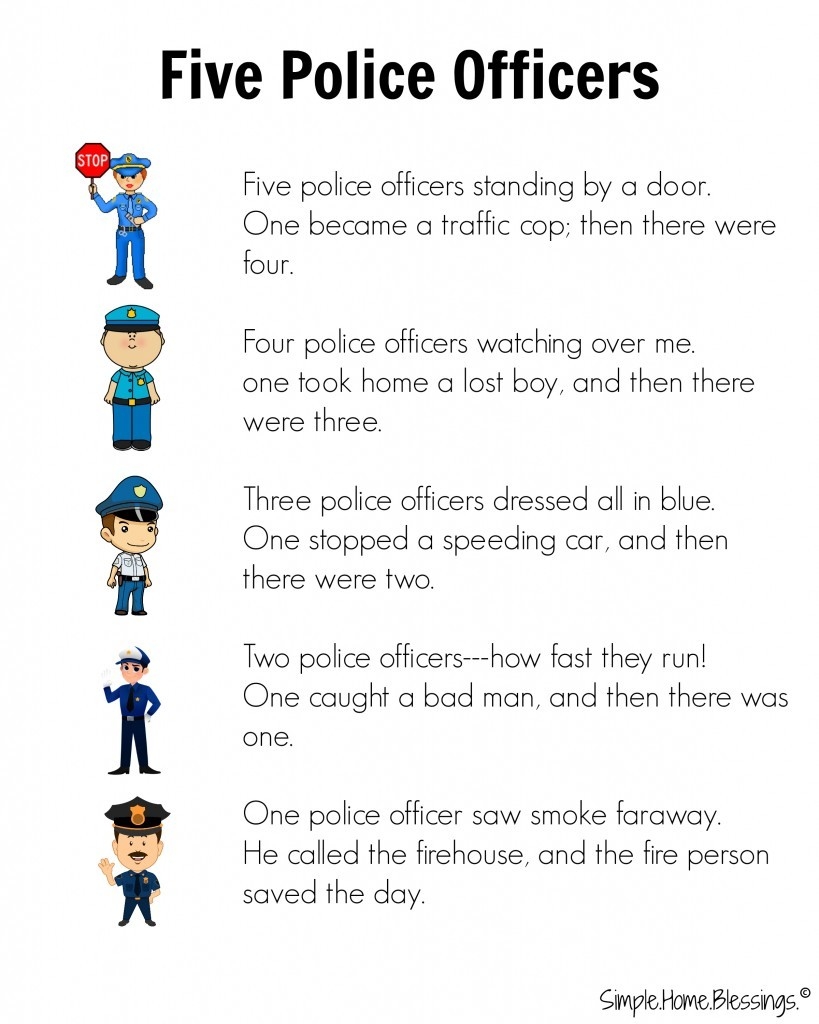 Preschool Helpers Police Men Simple Home Blessings