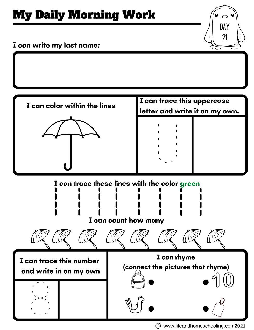 Preschool Morning Work Lifeandhomeschooling