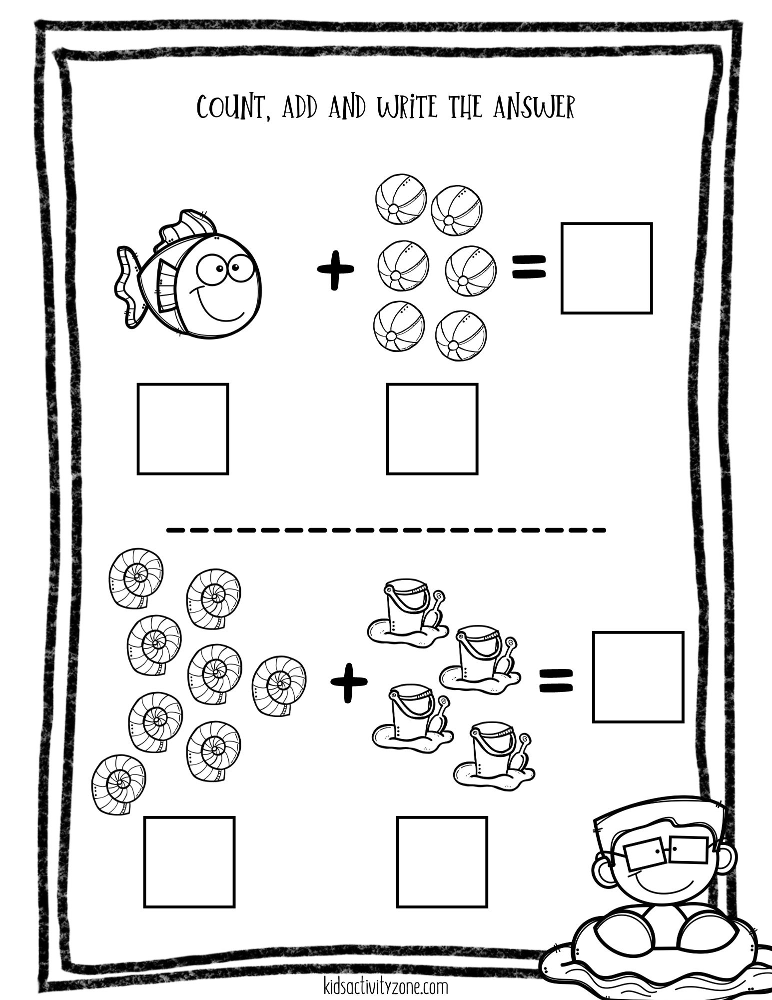 Preschool Summer Math Practice Kids Activity Zone