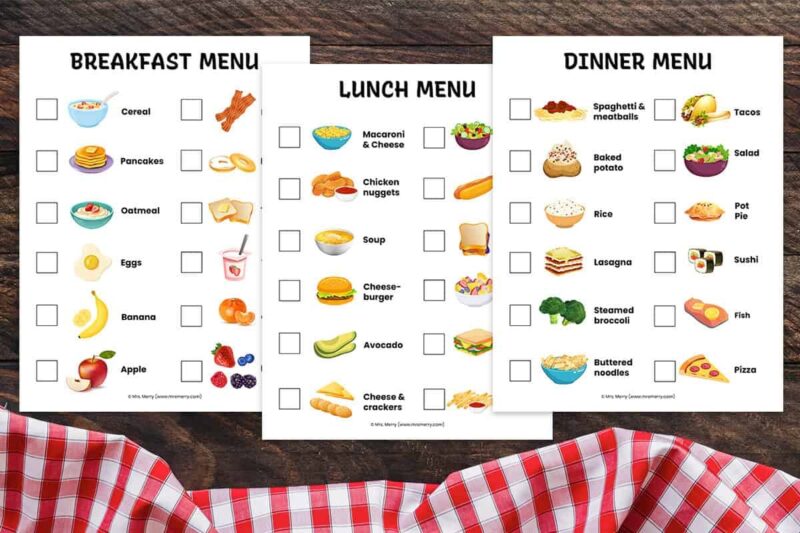 Preschool Restaurant Printables