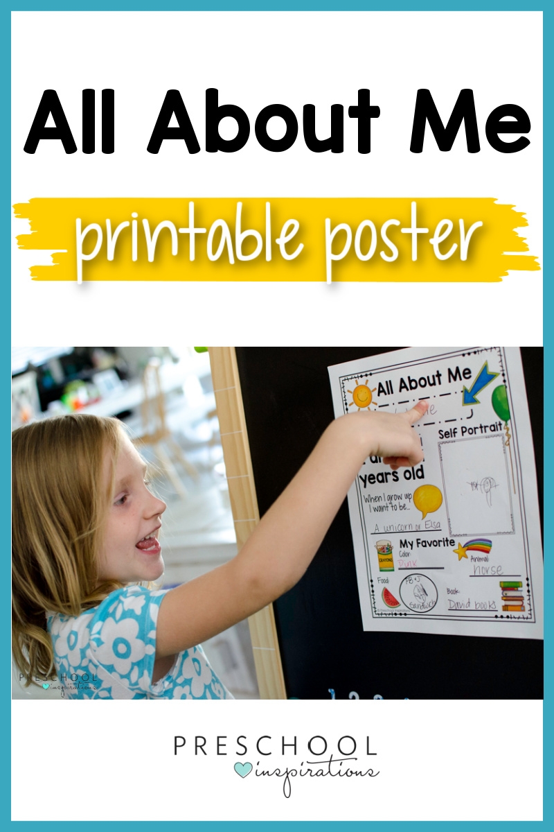 Printable All About Me Poster For A Preschool Theme Preschool Inspirations